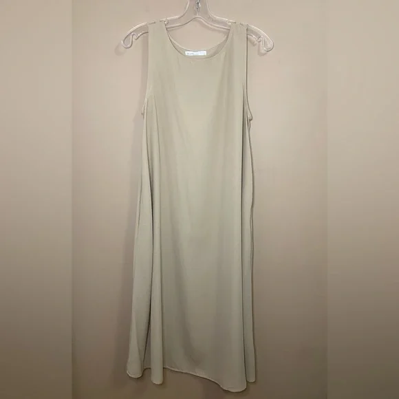 Oak + Fort Tan Beige Sleeveless Midi Dress - Picture 3 of 11